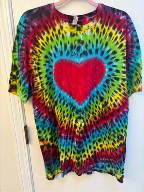 Bella Canvas Tie-Dye Crewneck Tee in Red, Yellow, Green, Blue, Black
